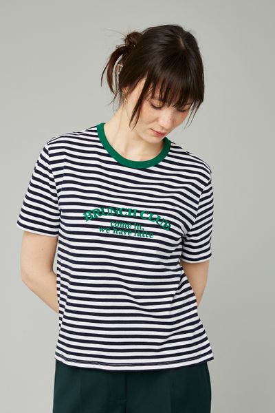 T-shirt rayé brodé