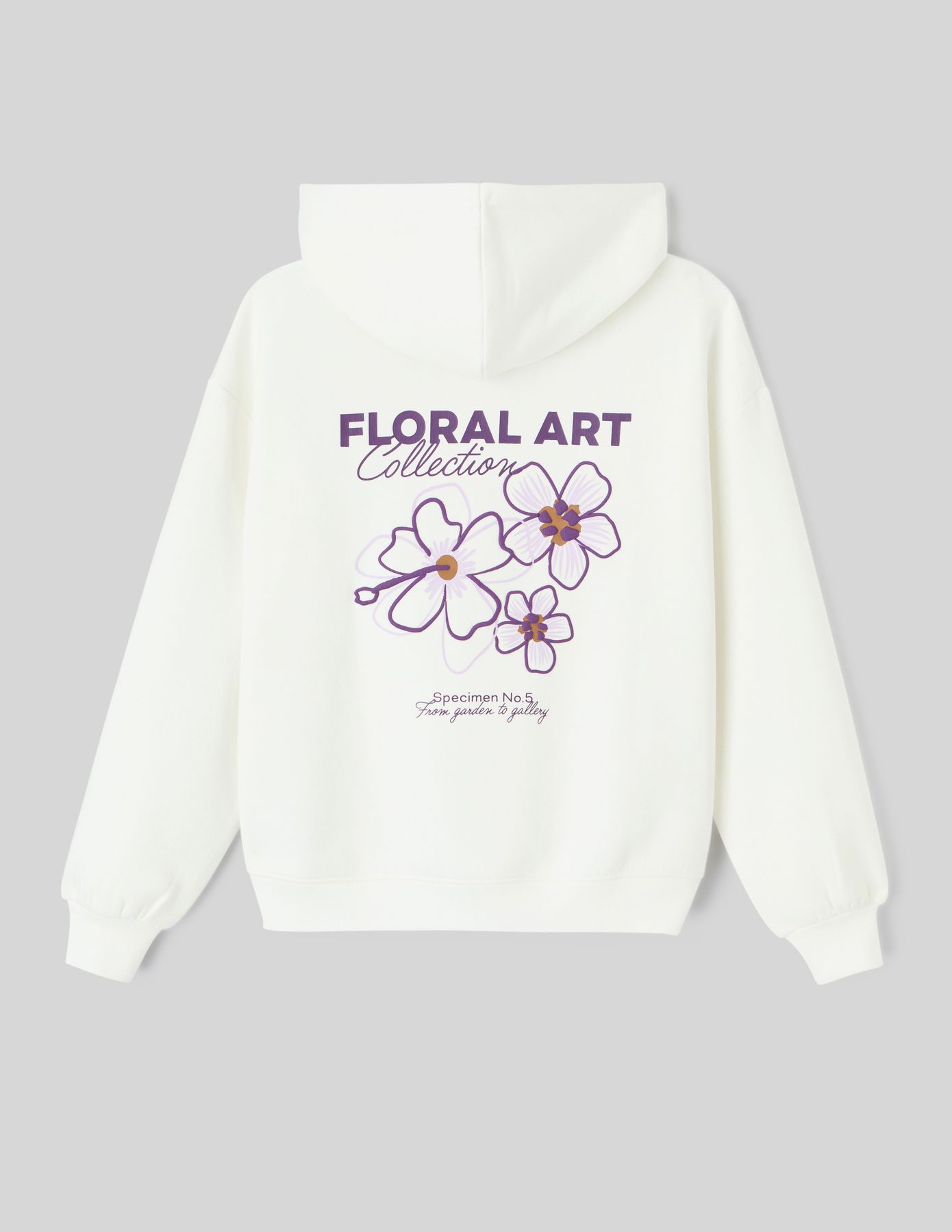 Sweat col capuche imprimé devant/dos