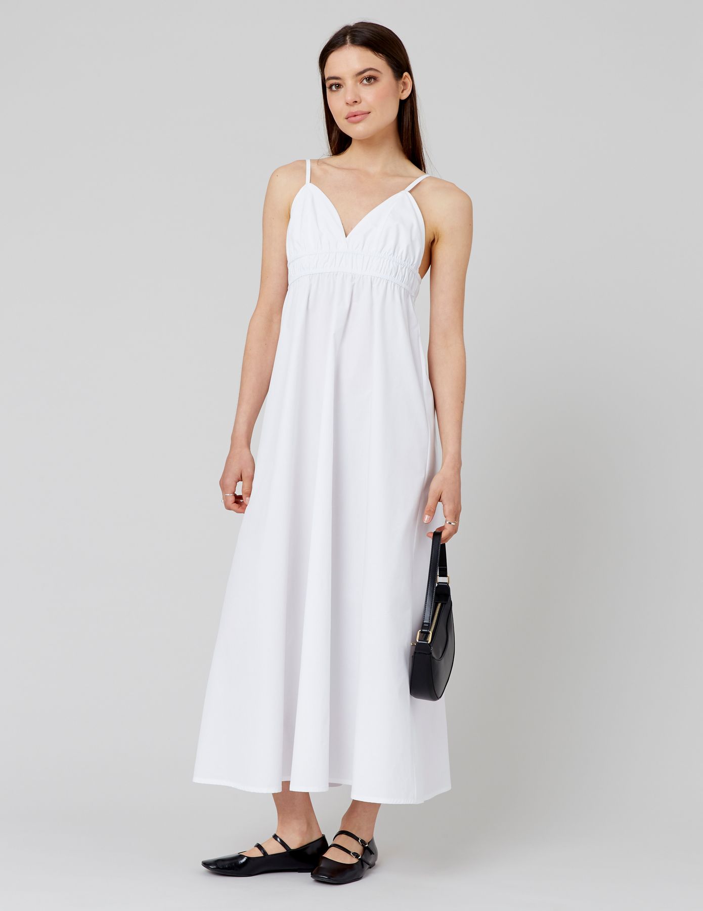 Robe longue en popeline