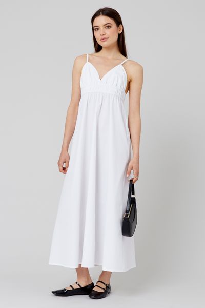 Robe longue en popeline