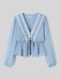 Blouse en voile imprimée