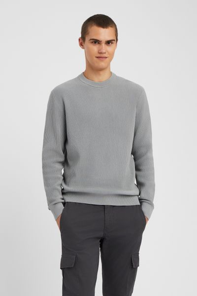 Pull col rond maille c&ocirc;tel&eacute;e