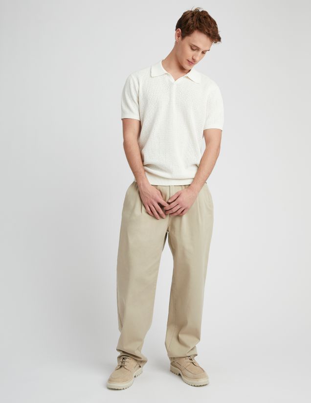 Polo maille ajour&eacute;e