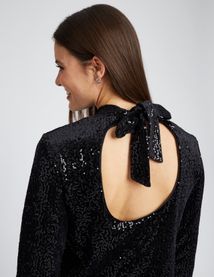 T-shirt dos nu à sequins