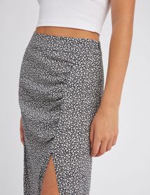 Jupe longue imprim&eacute;e &agrave; fronces