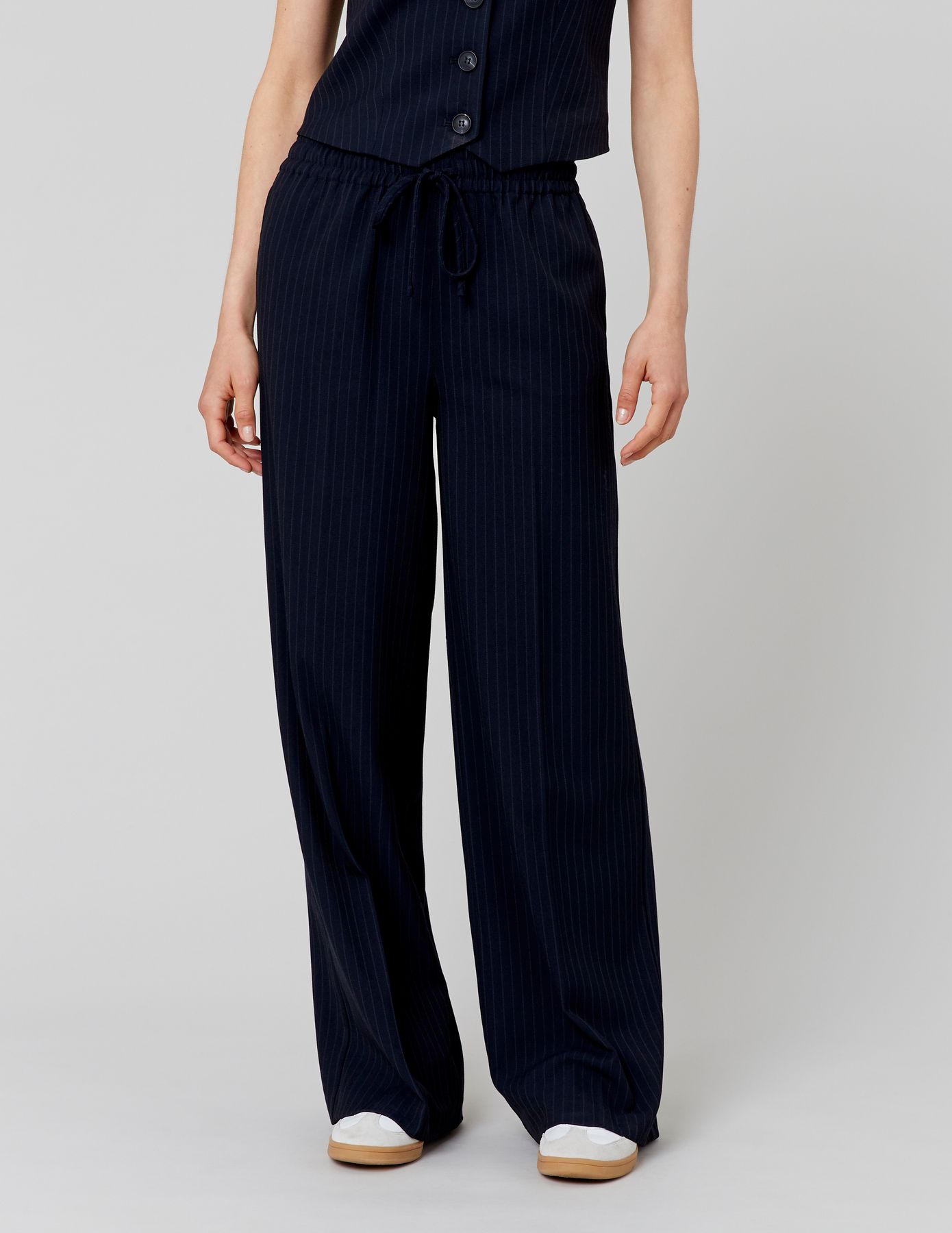 Pantalon rayé polyester recyclé