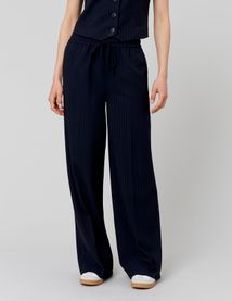 Pantalon rayé polyester recyclé