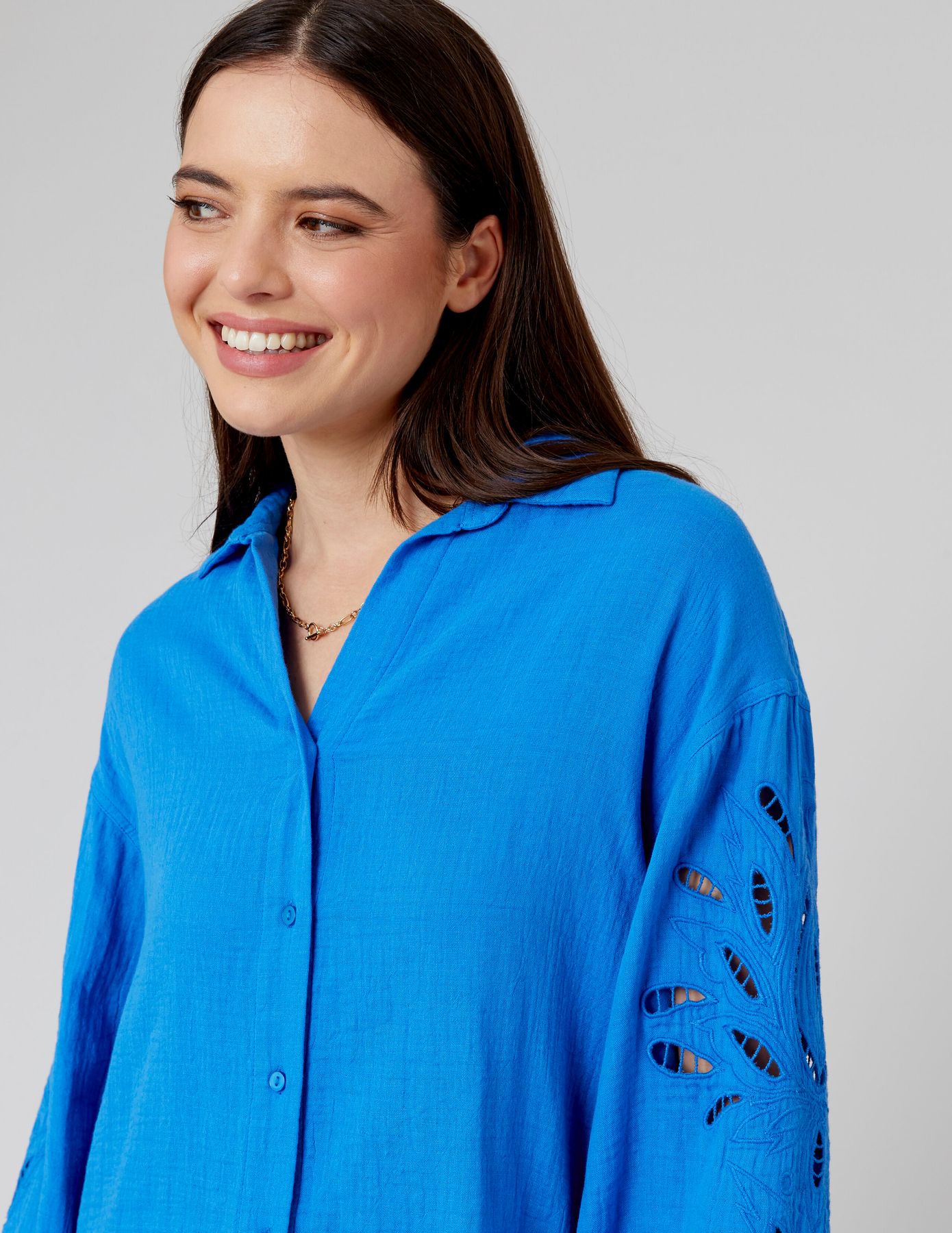 Chemise en gaze de coton unie