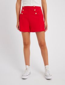 Short à boutons fantaisie en polyester recyclé