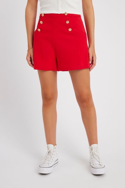 Short à boutons fantaisie en polyester recyclé