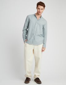 Chemise coton lin unie