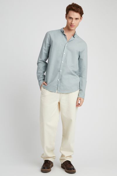 Chemise coton lin unie