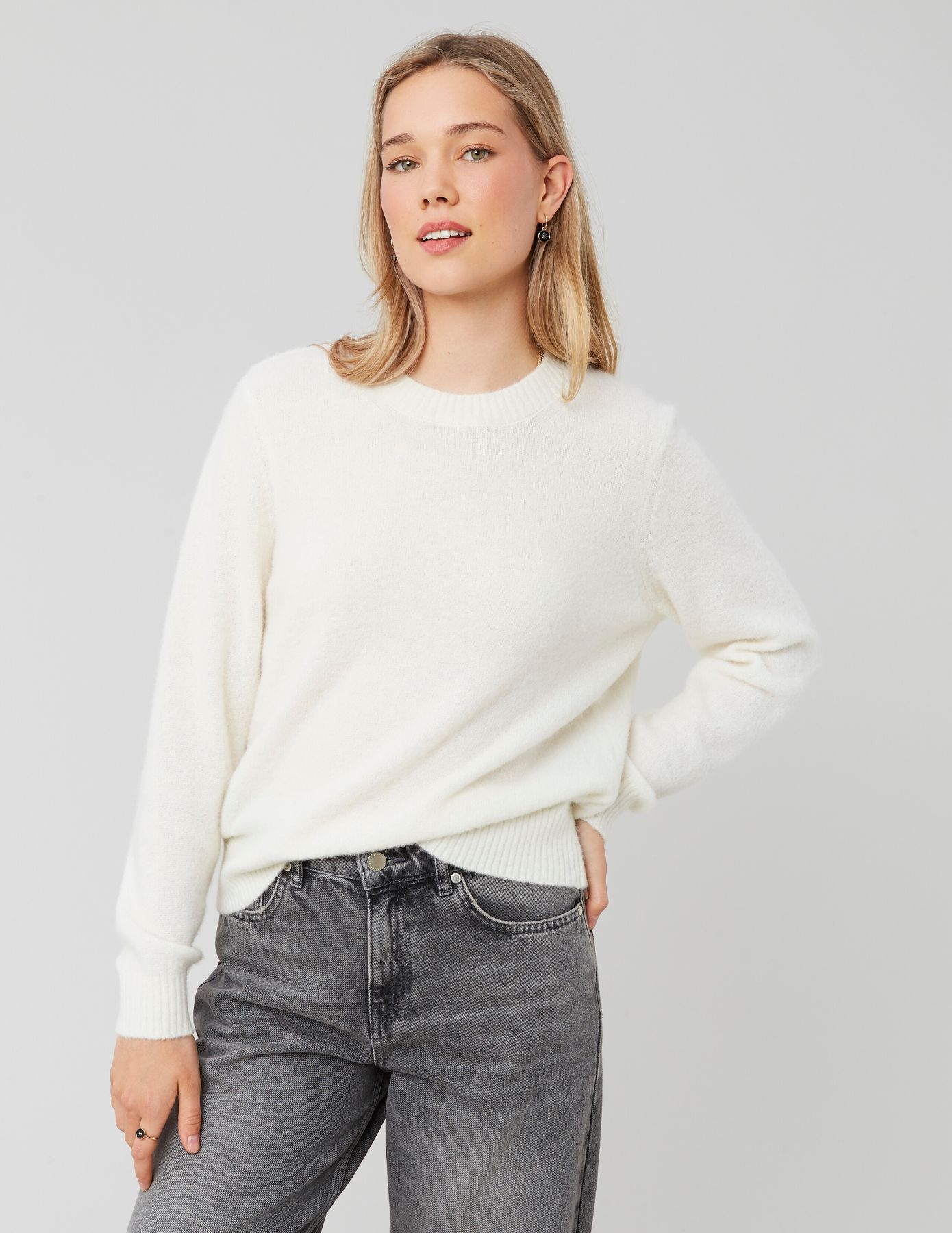Pull col rond premium