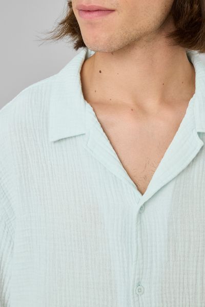 Chemise manches courtes gaze de coton