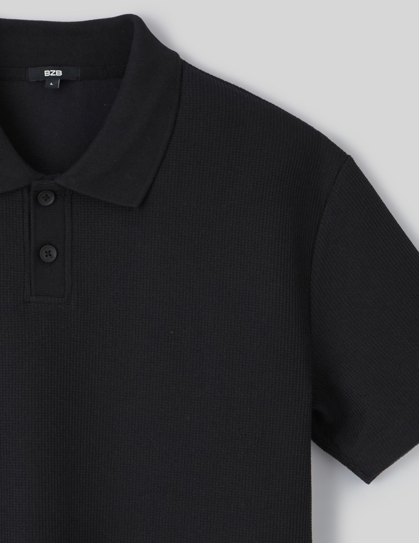 Polo maille gauffrée