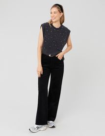 Pantalon straight velours