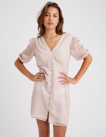 Robe courte imprimée en polyester recyclé