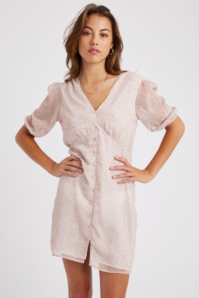 Robe courte imprimée en polyester recyclé