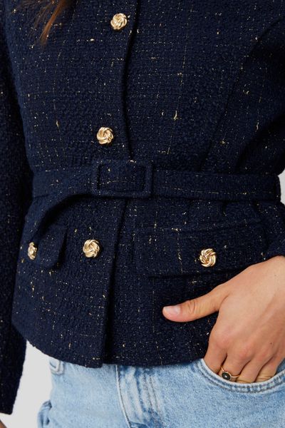 Veste en tweed à ceinture