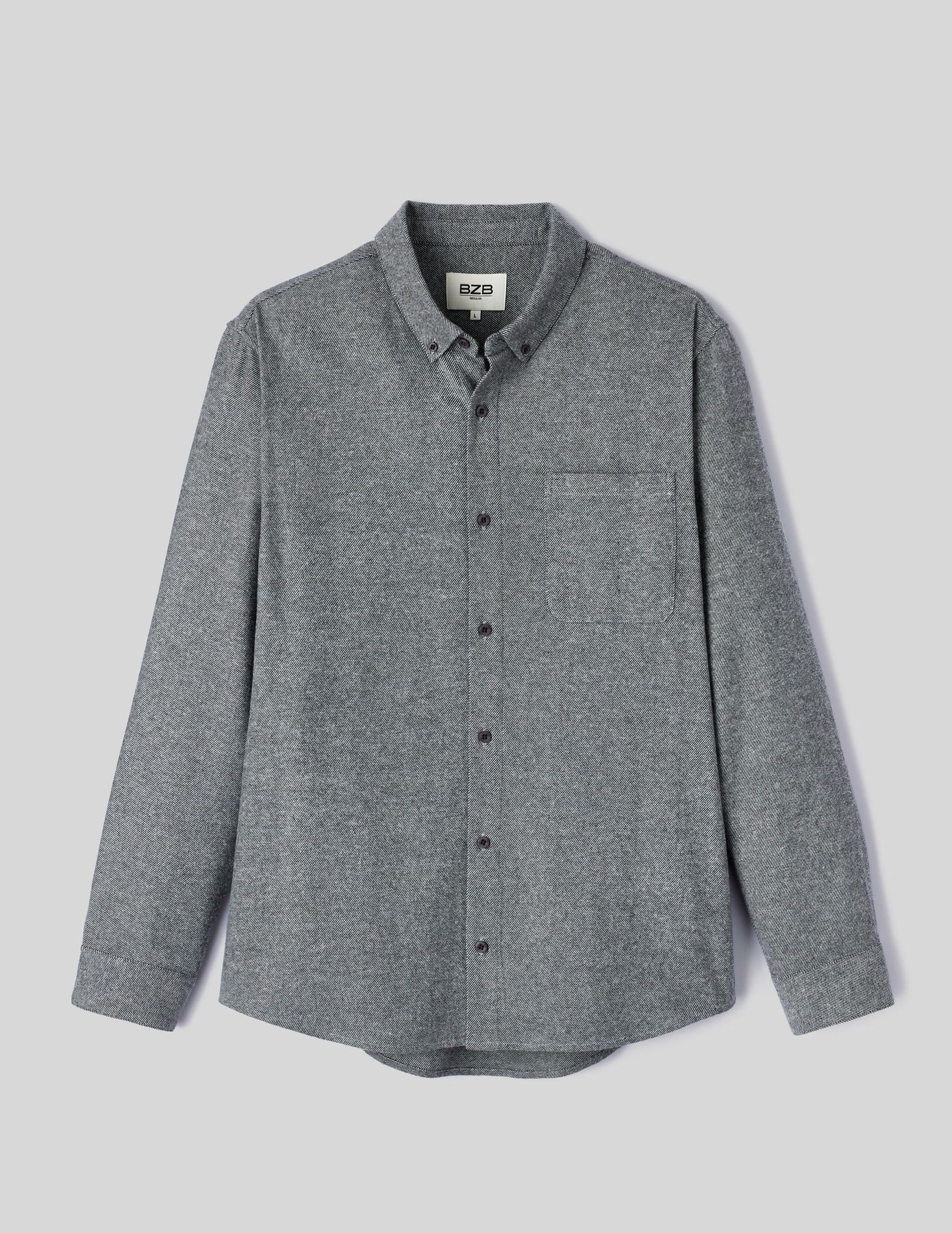 Chemise droite flanelle unie