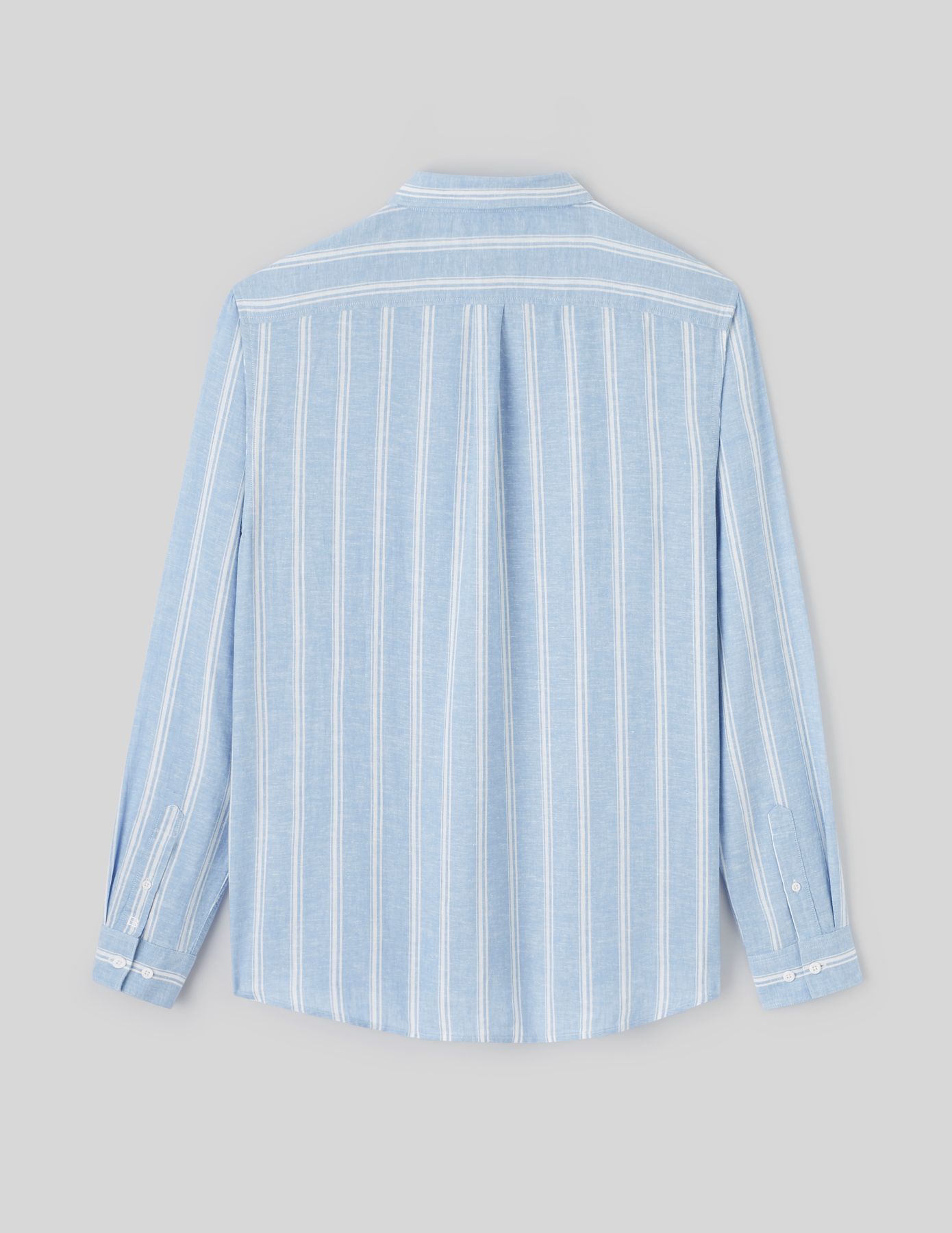 Chemise rayée droite en lin