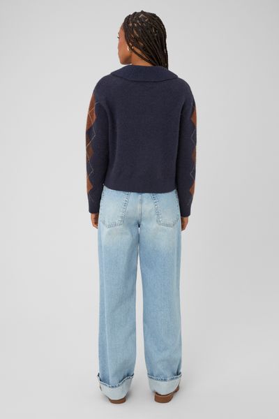 Cardigan jacquard boutonn&eacute;