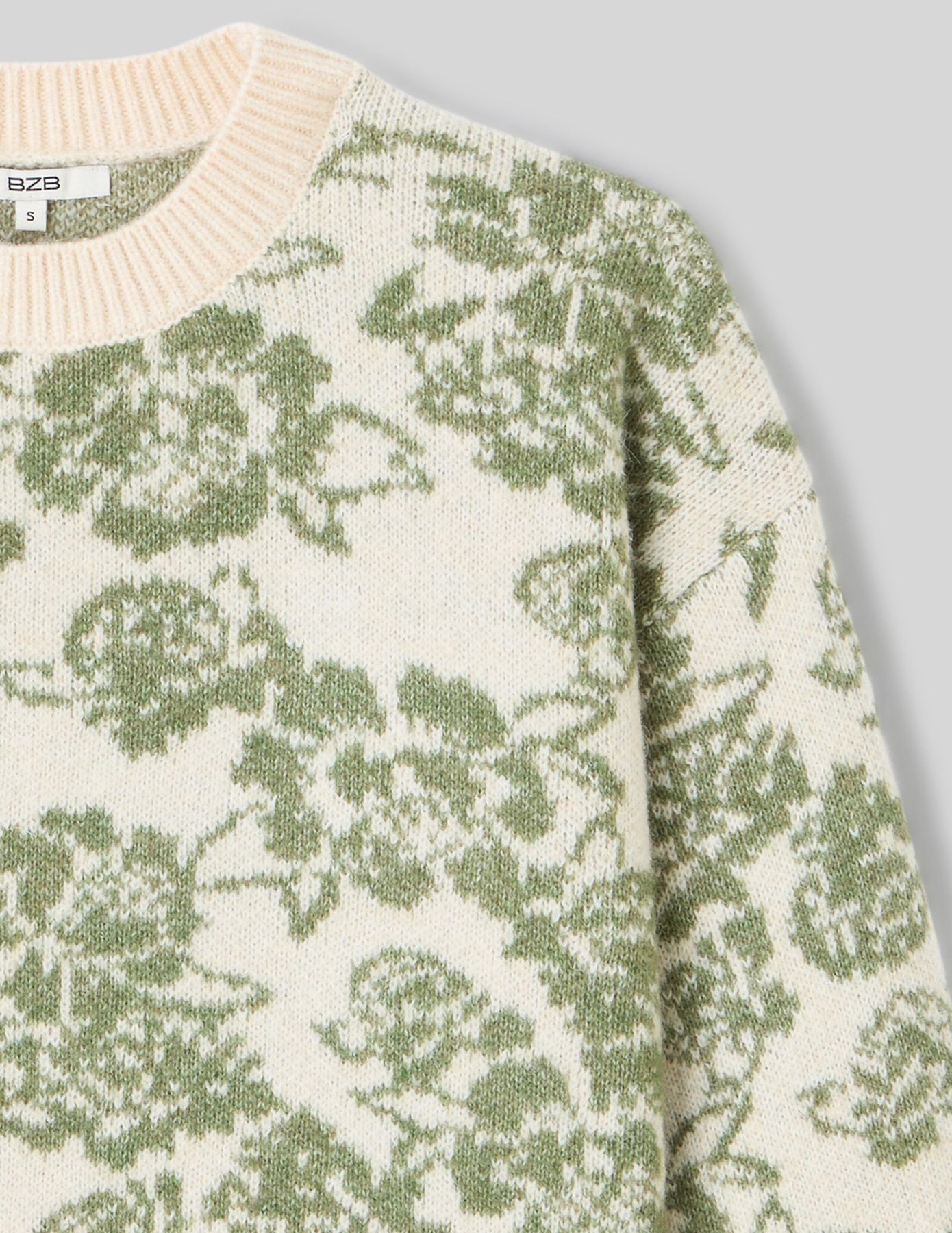 Pull col rond jacquard