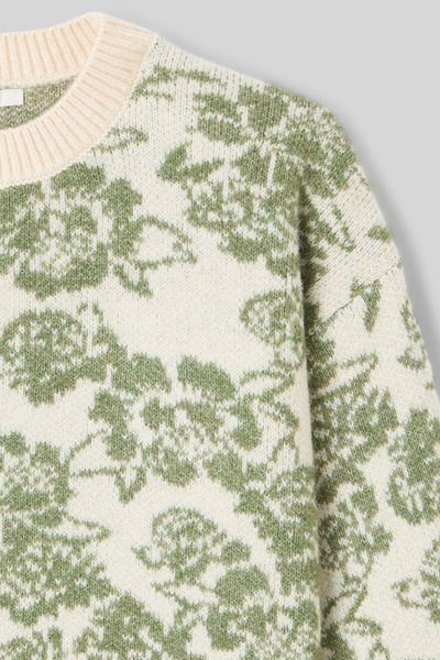 Pull col rond jacquard
