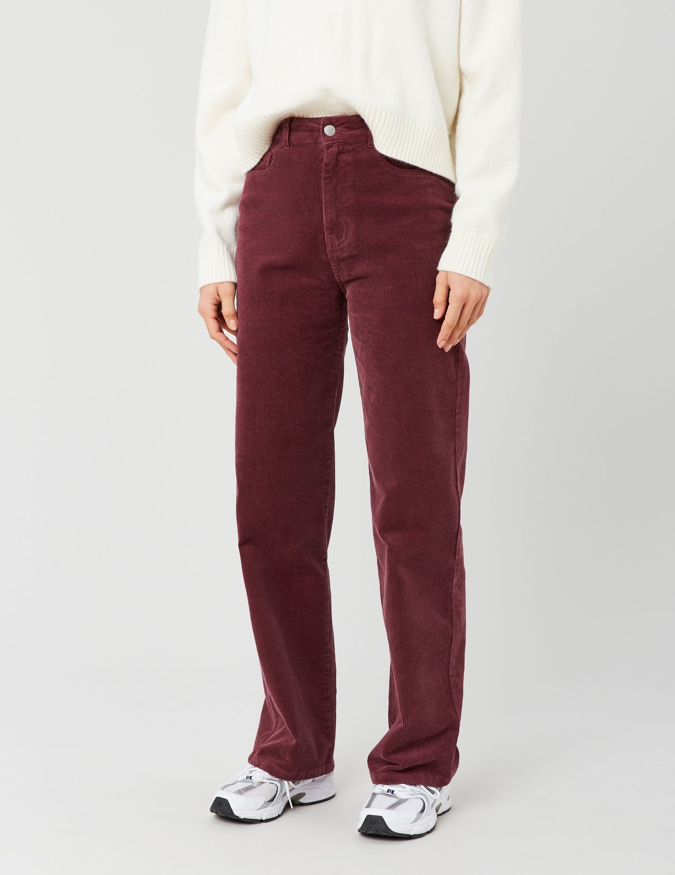 Pantalon straight velours