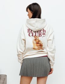 Sweat col capuche imprimé devant/dos