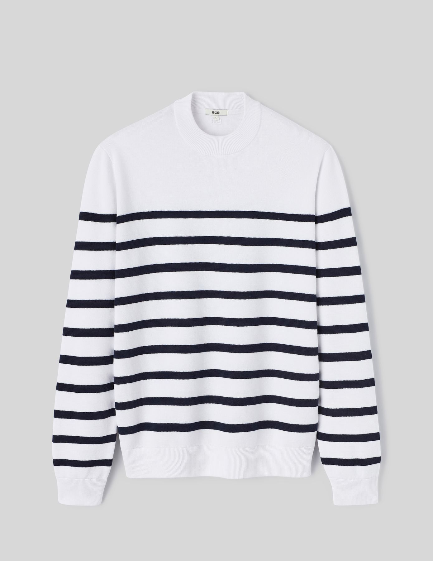 Pull col rond marinière