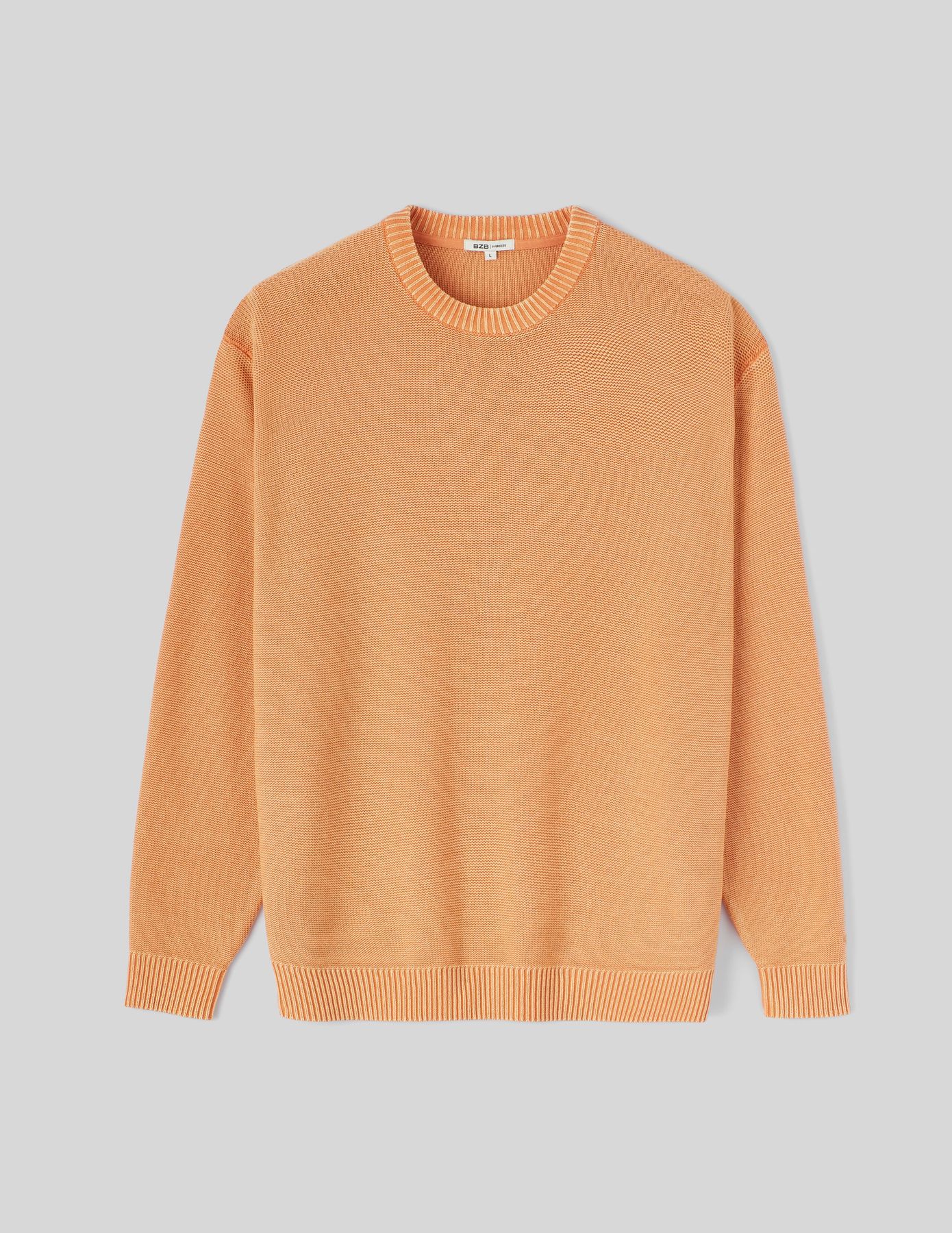 Pull col rond teint en pièce