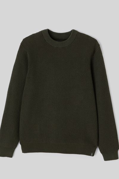 Pull col rond matière fantaisie