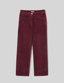 Pantalon wide leg velours cropped