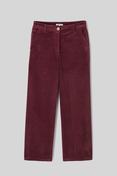 Pantalon wide leg velours cropped