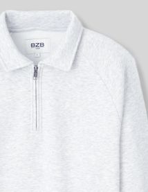 Sweat col polo zippé