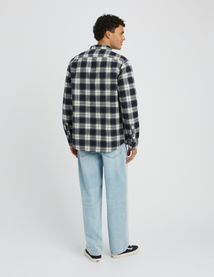 Chemise droite à carreaux