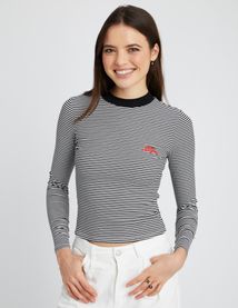 T-shirt brodé rayé