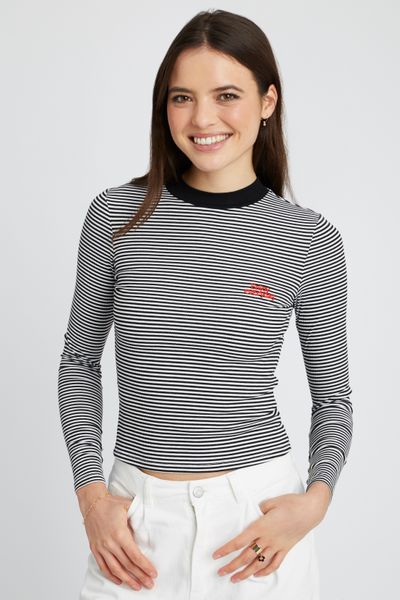 T-shirt brodé rayé