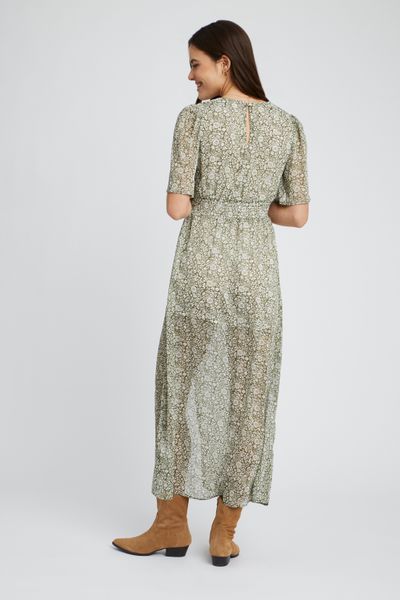 Robe longue imprimée en polyester recyclé