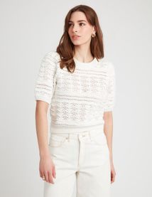 Pull manches courtes en crochet