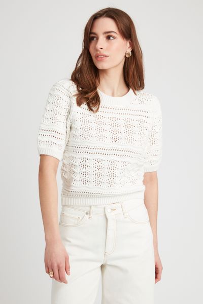 Pull manches courtes en crochet