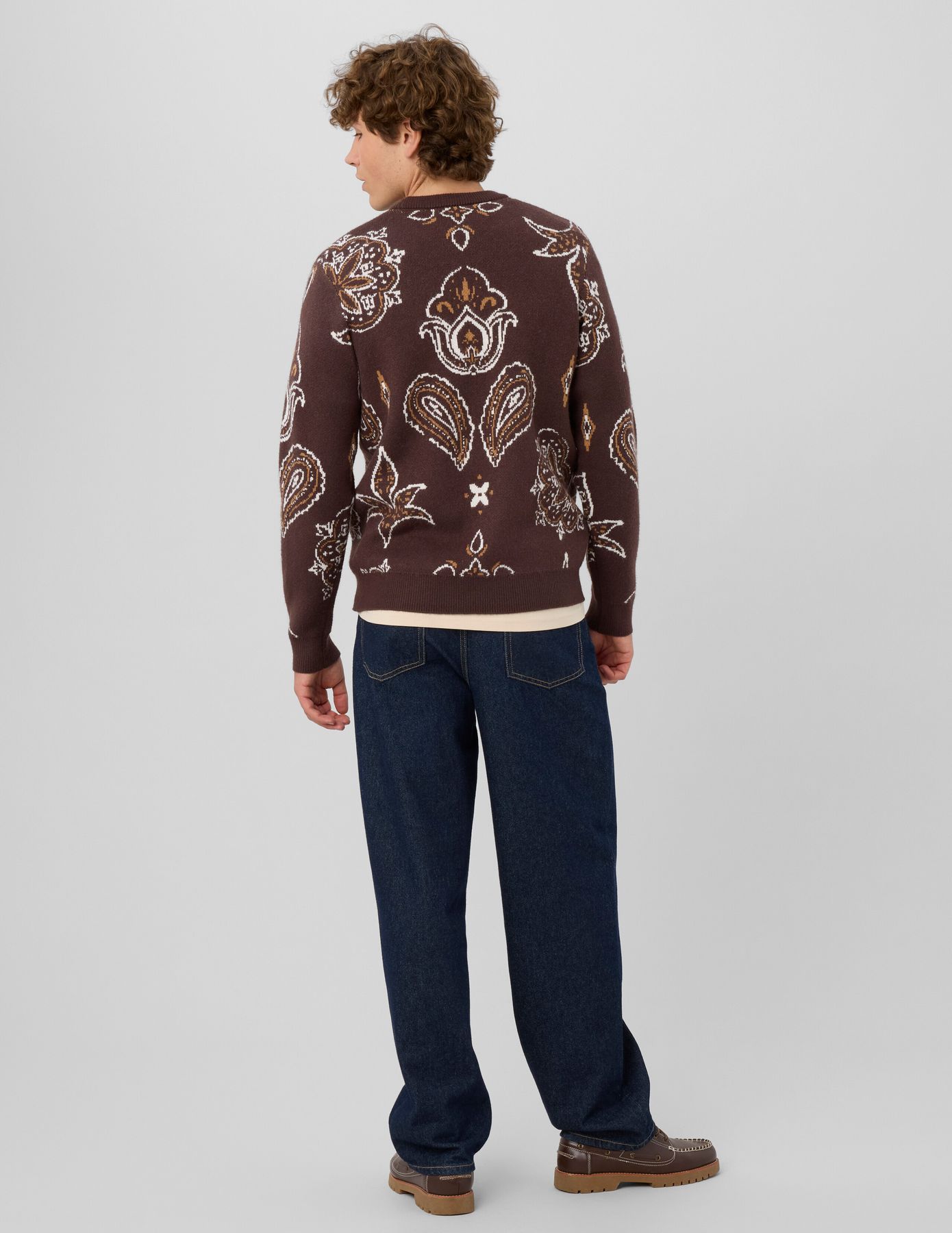 Pull jacquard fleurs