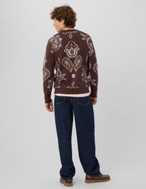 Pull jacquard fleurs