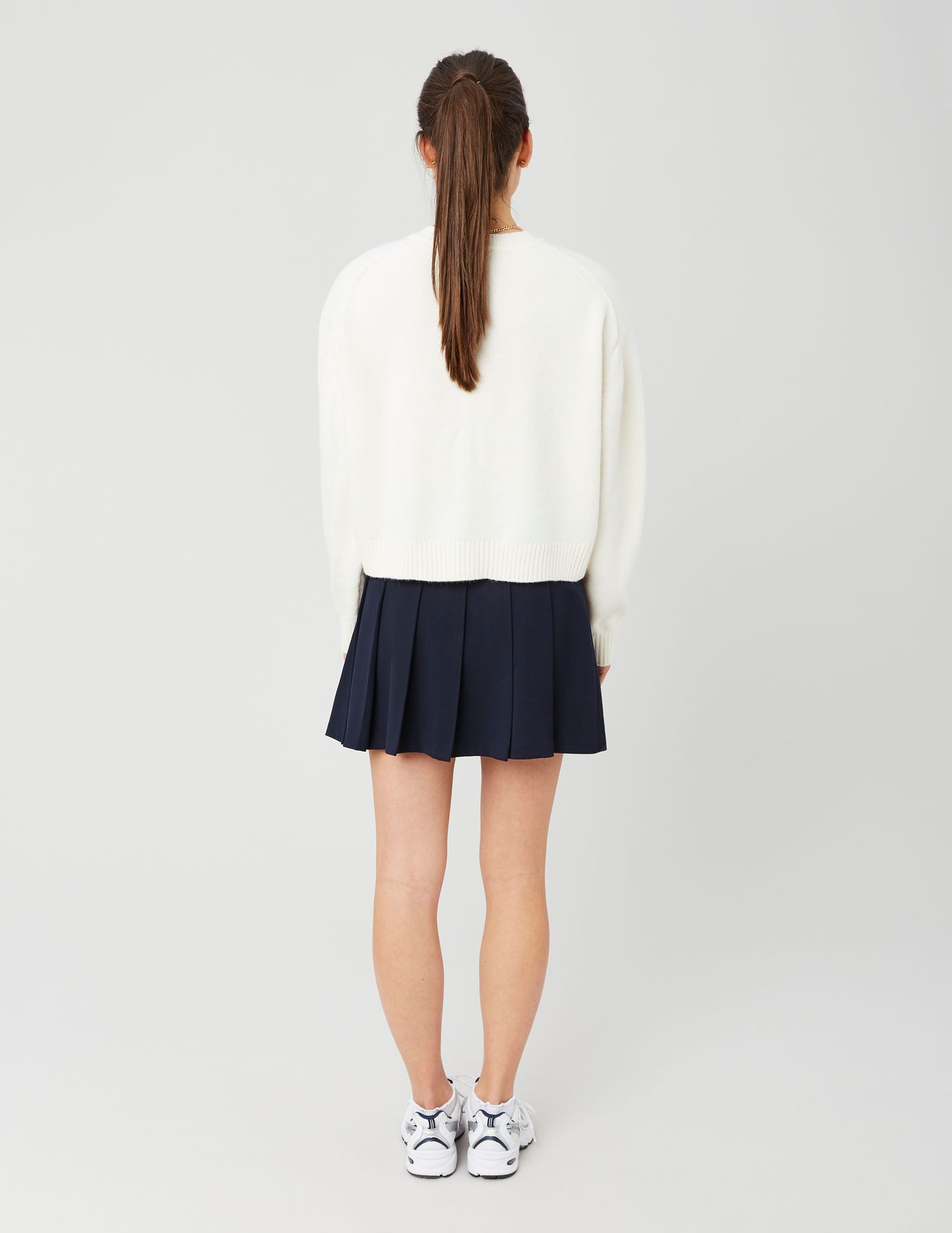 Jupe courte plissée en polyester recyclé