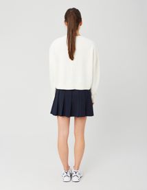 Jupe courte plissée en polyester recyclé