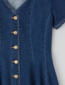 Robe denim boutonn&eacute;e