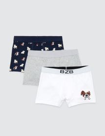 Lot de 3 boxers fantaisie bouledogue