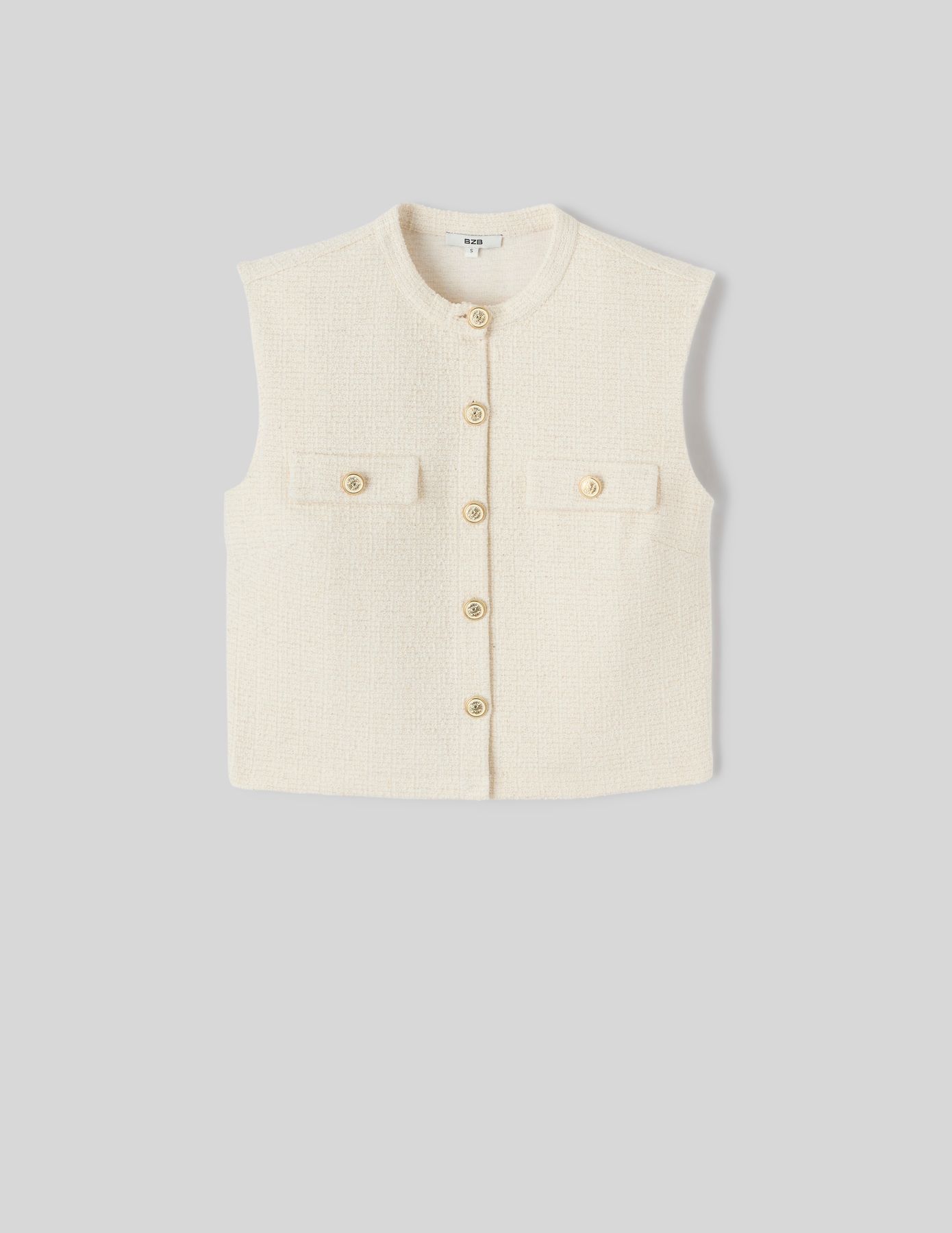 Top sans manches effet tweed