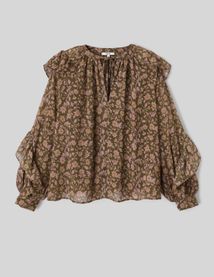 Blouse imprimée à volants